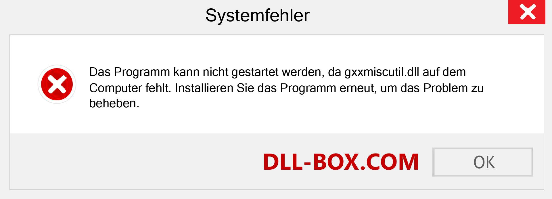 gxxmiscutil.dll-Datei fehlt?. Download für Windows 7, 8, 10 - Fix gxxmiscutil dll Missing Error unter Windows, Fotos, Bildern