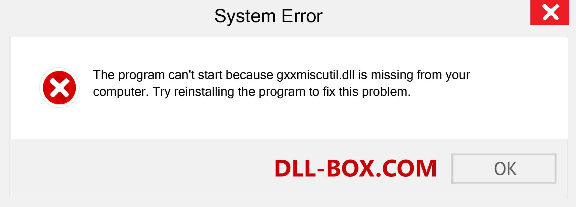  gxxmiscutil.dll file is missing?. Download for Windows 7, 8, 10 - Fix  gxxmiscutil dll Missing Error on Windows, photos, images